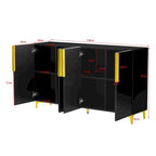 55 Sideboard Storage Cabinet with Adjustable Shelves, Glossy Finish