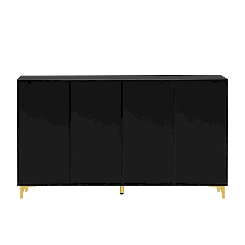 55 Sideboard Storage Cabinet with Adjustable Shelves, Glossy Finish