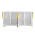 55 Sideboard Storage Cabinet with Adjustable Shelves, Glossy Finish