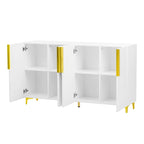 55 Sideboard Storage Cabinet with Adjustable Shelves, Glossy Finish