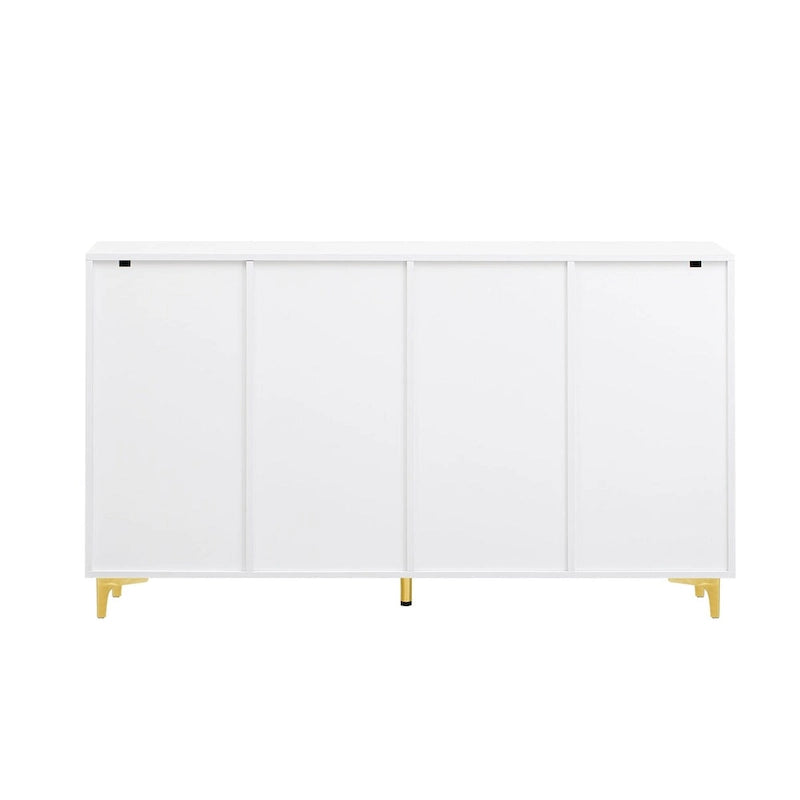 55 Sideboard Storage Cabinet with Adjustable Shelves, Glossy Finish