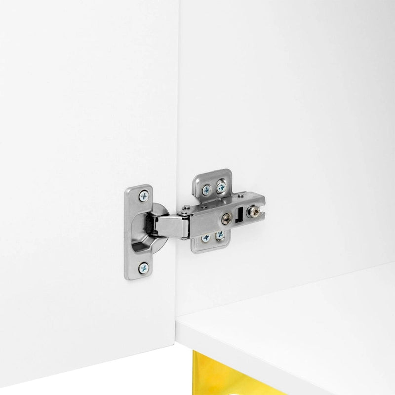 55 Sideboard Storage Cabinet with Adjustable Shelves, Glossy Finish