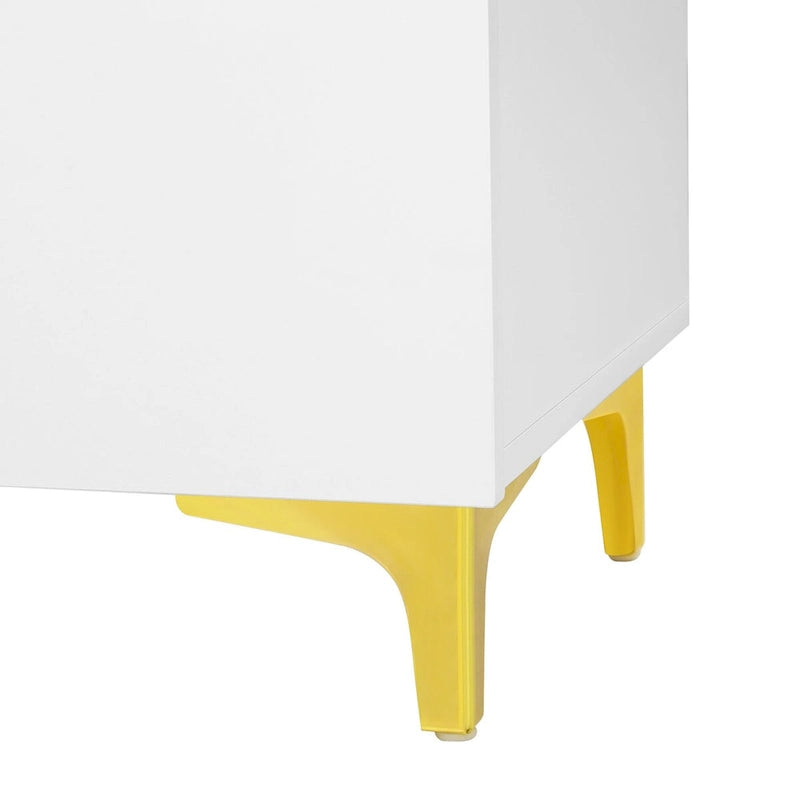 55 Sideboard Storage Cabinet with Adjustable Shelves, Glossy Finish