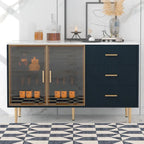 Modern Sideboard with Metal Legs and Handles - 60W x 16D x 36H