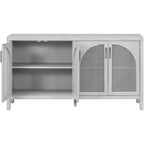 Sideboard with Artificial Rattan Door and Metal Handles - 47.2L x 11.8W x 31.5H