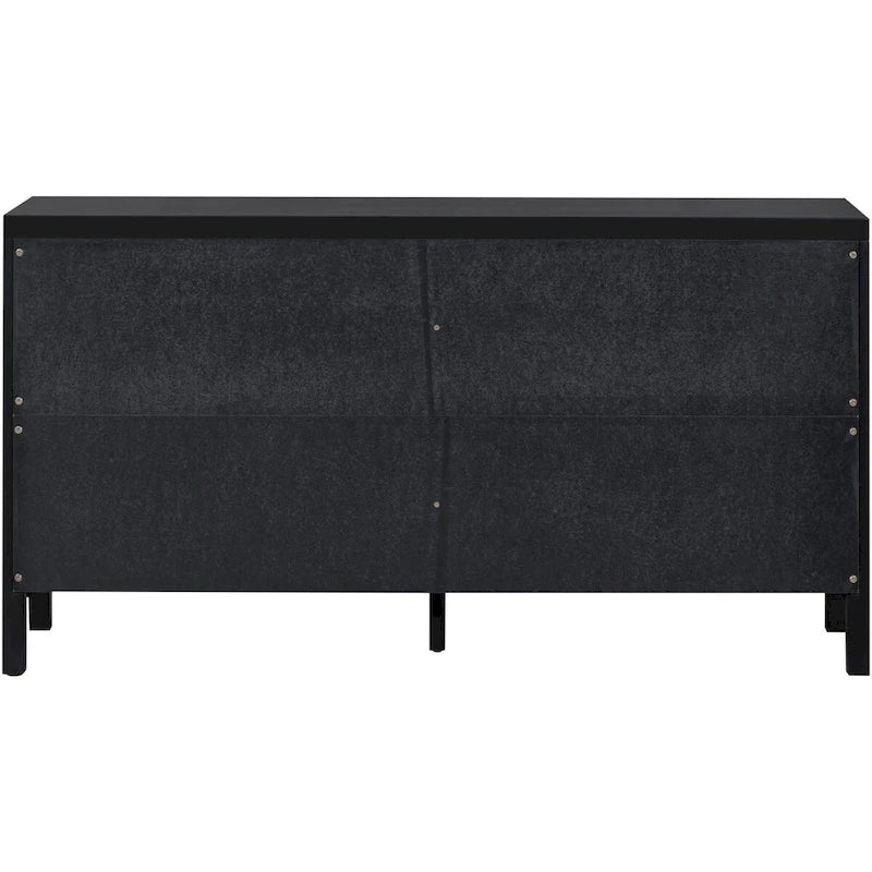 Sideboard with Artificial Rattan Door and Metal Handles - 47.2L x 11.8W x 31.5H