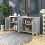 Sideboard with Artificial Rattan Door and Metal Handles - 47.2L x 11.8W x 31.5H