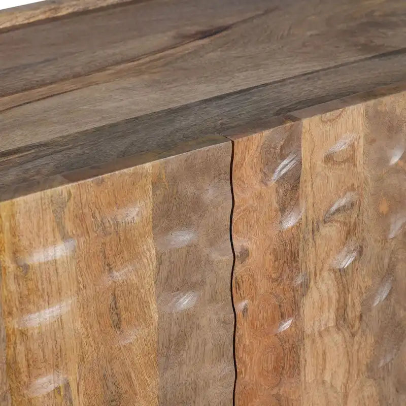 Textured Mango Wood Four-Door Living Room Buffet Sideboard