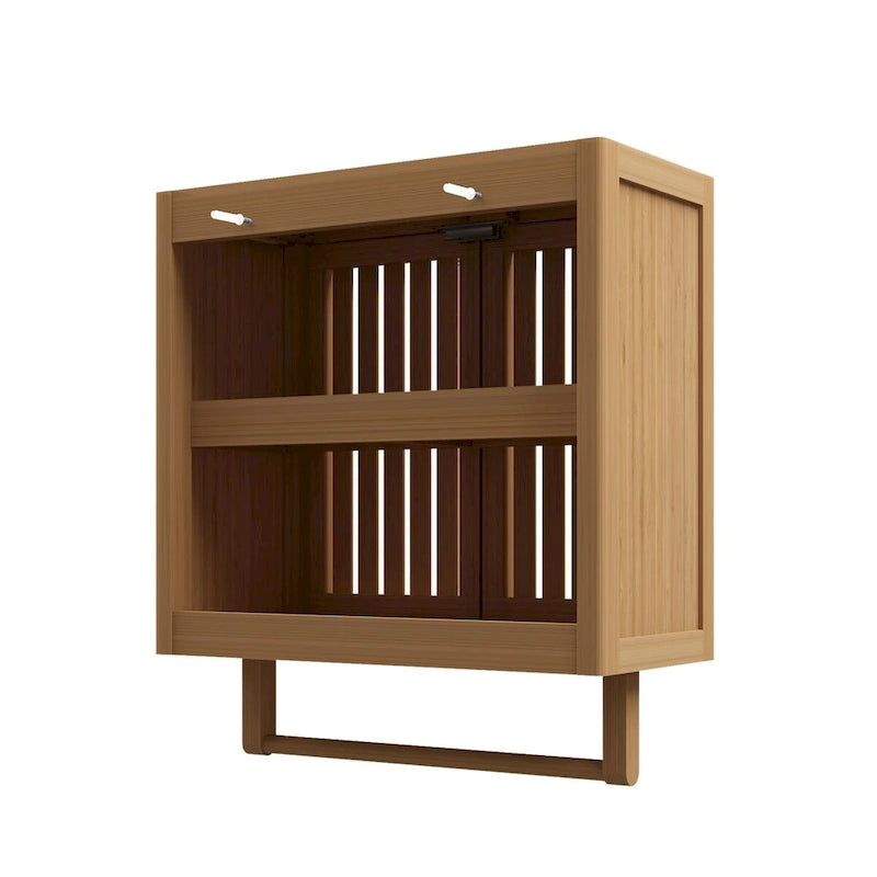 Bathroom cabinet wall mounted Bamboo toilet storage box