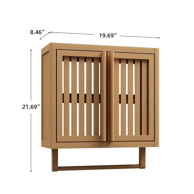 Bathroom cabinet wall mounted Bamboo toilet storage box