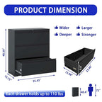 Lateral File Cabinet 3 Drawer,with Lock,Lockable File Cabinet