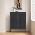 Steel Lockable Garage Storage Cabinet with 2 Doors and 2 Adjustable Shelves