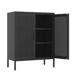 Steel Lockable Garage Storage Cabinet with 2 Doors and 2 Adjustable Shelves