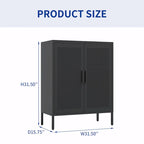 Steel Lockable Garage Storage Cabinet with 2 Doors and 2 Adjustable Shelves
