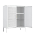 Steel Lockable Garage Storage Cabinet with 2 Doors and 2 Adjustable Shelves