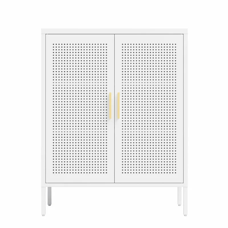 Steel Lockable Garage Storage Cabinet with 2 Doors and 2 Adjustable Shelves