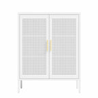 Steel Lockable Garage Storage Cabinet with 2 Doors and 2 Adjustable Shelves