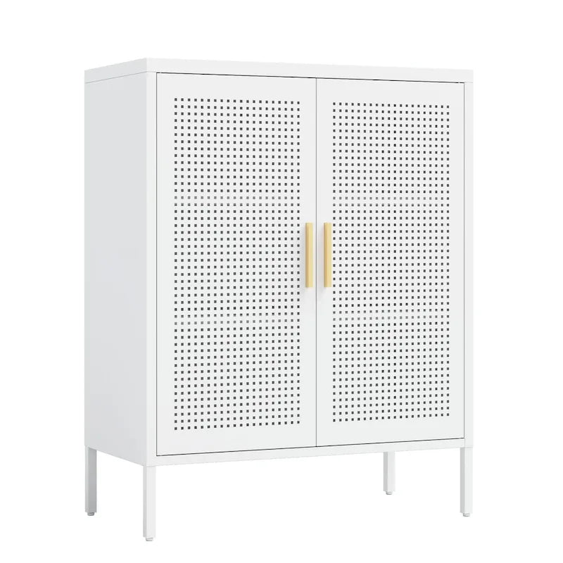 Steel Lockable Garage Storage Cabinet with 2 Doors and 2 Adjustable Shelves