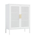 Steel Lockable Garage Storage Cabinet with 2 Doors and 2 Adjustable Shelves