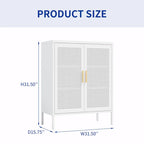 Steel Lockable Garage Storage Cabinet with 2 Doors and 2 Adjustable Shelves