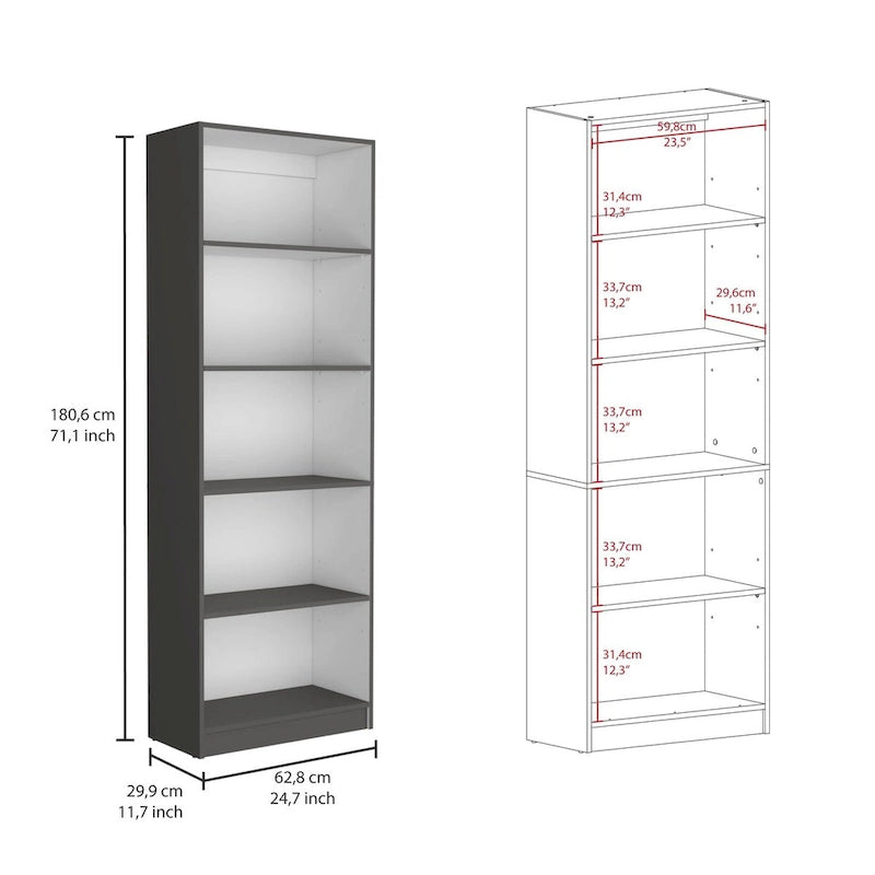 Kenyon 74 Wide 5-Shelf Double Cabinet Bookcase Set of 3
