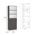 Kenyon 74 Wide 5-Shelf Double Cabinet Bookcase Set of 3