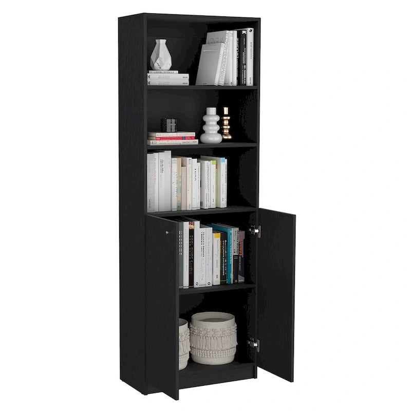 Kenyon 74 Wide 5-Shelf Double Cabinet Bookcase Set of 3
