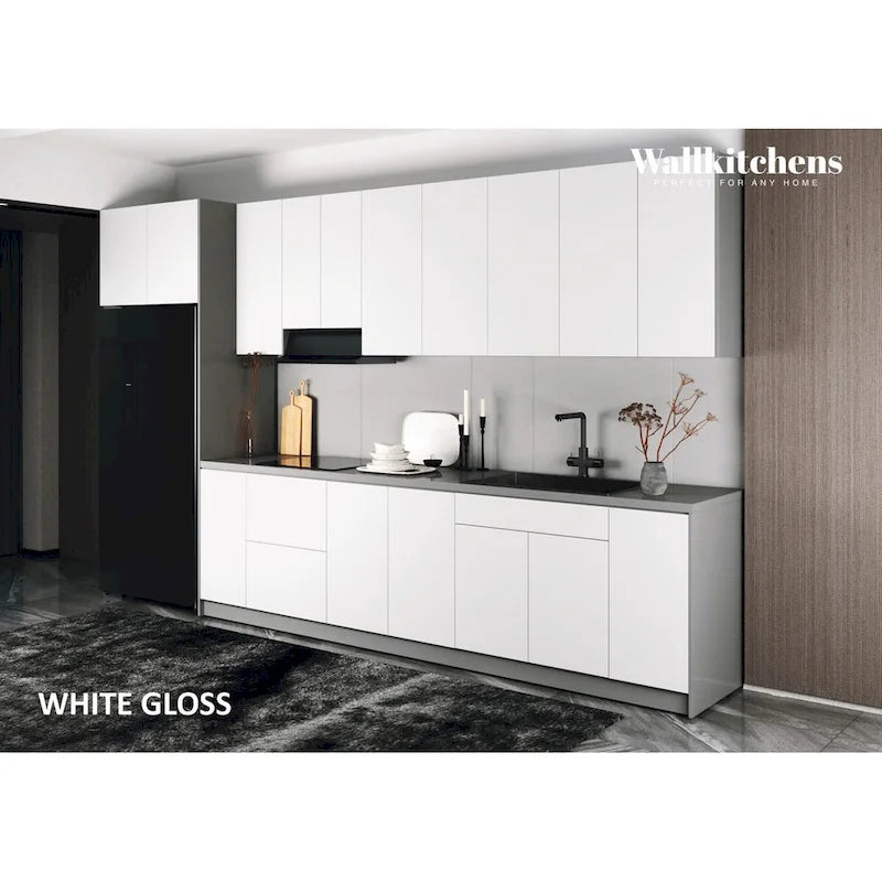 Kitchen Timeless Collection White Gloss Color Base Size 13Ft Wide - 157x24