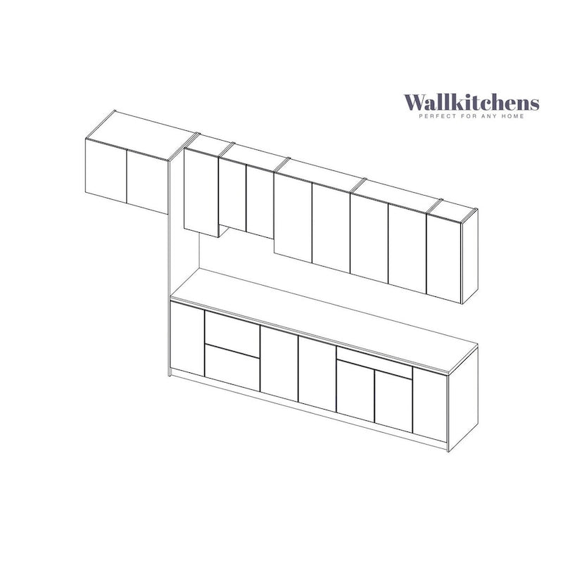 Kitchen Timeless Collection White Gloss Color Base Size 13Ft Wide - 157x24