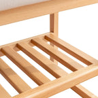 Solid Wood Shoe Bench with High Rebound Sponge Cushion