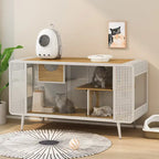 55.12 Spacious Cat House with Tempered Glass