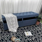 55.3 Inch Extra Long Storage Ottoman Entryway Bench with Flip Top Storage Chest with Padded Seat Bed End Stool for Hallway
