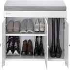 Shoe Storage Bench Shoe Cabinet - 13.7D x 39.4W x 19.9H