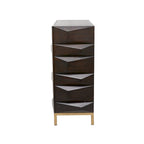 Wooden Geometric 1 Shelf and 2 or 4 Doors Cabinet - Brown - Roche River Decor