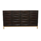 Wooden Geometric 1 Shelf and 2 or 4 Doors Cabinet - Brown - Roche River Decor