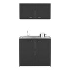 Cabinet Set, Garage, Black,30,8 H X 39,3 W X 20,4D