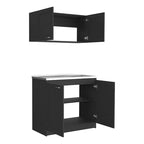 Cabinet Set, Garage, Black,30,8 H X 39,3 W X 20,4D