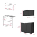 Cabinet Set, Garage, Black,30,8 H X 39,3 W X 20,4D