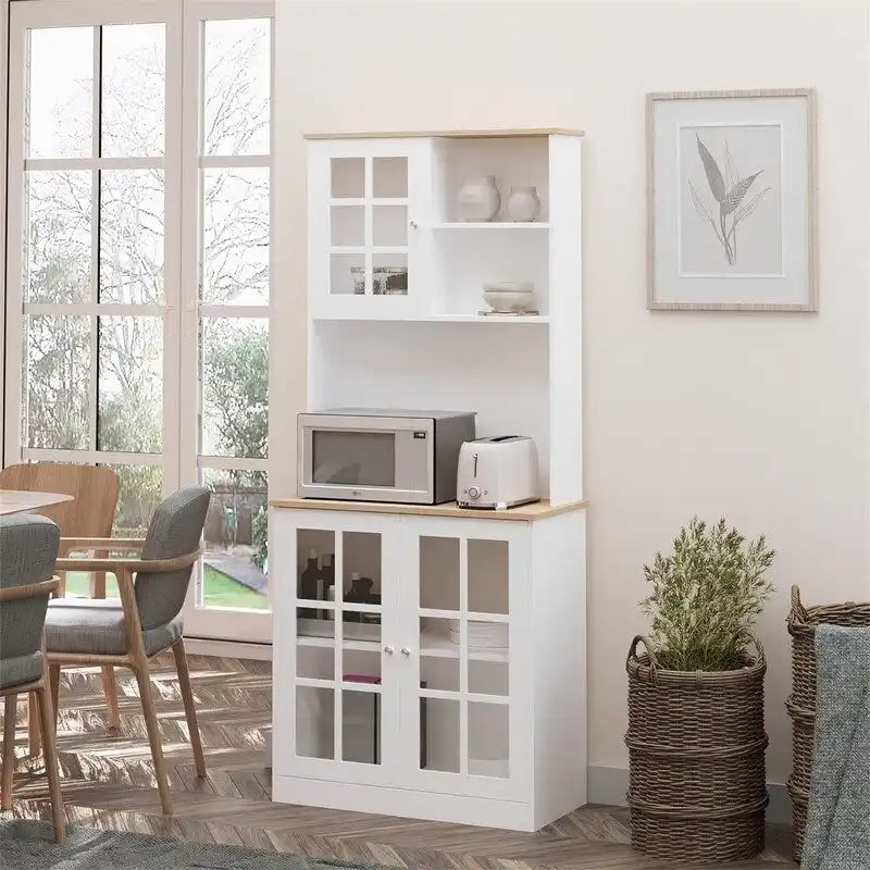 Kitchen Buffet with Hutch, Storage Pantry - 14.5D x 31.5W x 72H