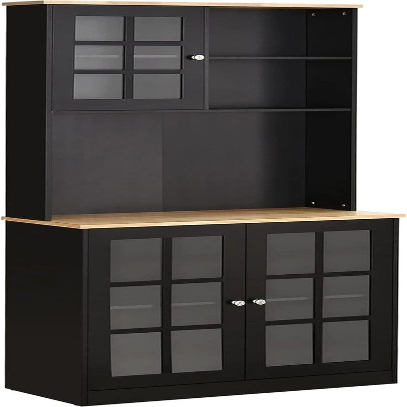 Kitchen Buffet with Hutch, Storage Pantry - 14.5D x 31.5W x 72H