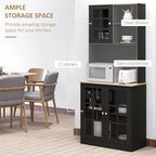 Kitchen Buffet with Hutch, Storage Pantry - 14.5D x 31.5W x 72H