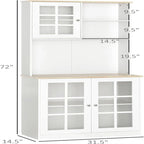 Kitchen Buffet with Hutch, Storage Pantry - 14.5D x 31.5W x 72H