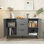 Sideboard Buffet Cabinet with Storage,Wood Coffee Bar Cabinet,47.2 Cabinet with 3 Drawers & 2 Doors,Buffet Cabinet Cupboard