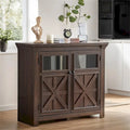 Wood Buffet Cabinet with 2 Doors and Metal Handle