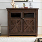 Wood Buffet Cabinet with 2 Doors and Metal Handle