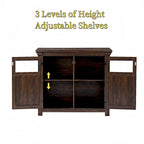 Wood Buffet Cabinet with 2 Doors and Metal Handle