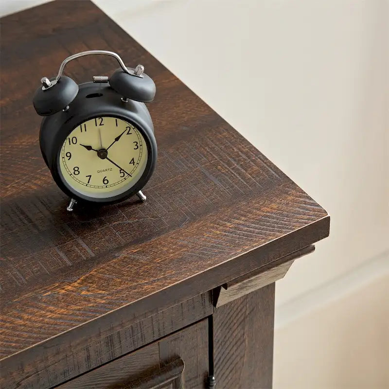 Wood Buffet Cabinet with 2 Doors and Metal Handle
