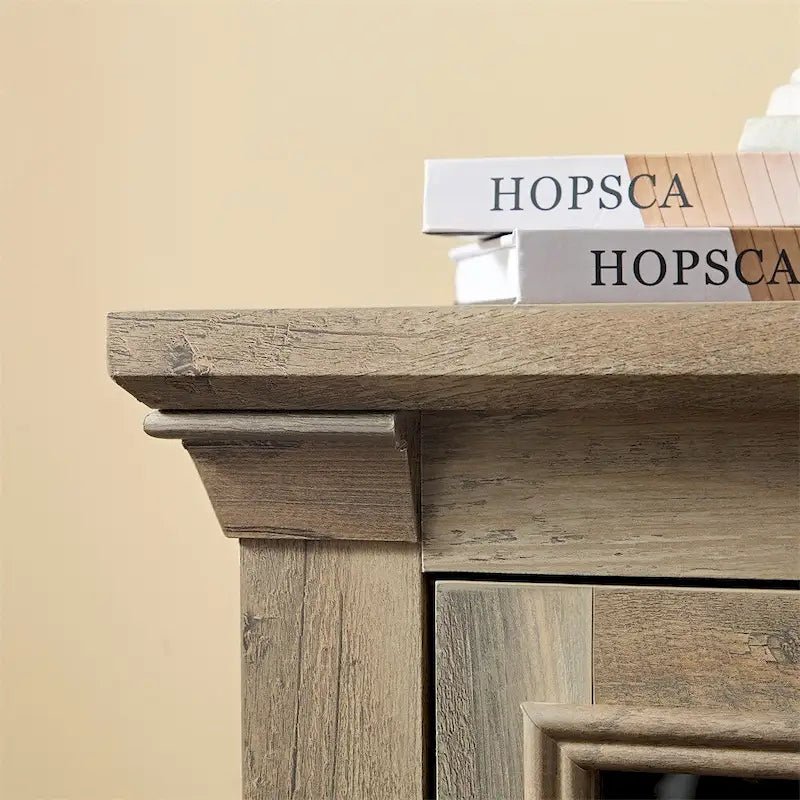 Wood Buffet Cabinet with 2 Doors and Metal Handle