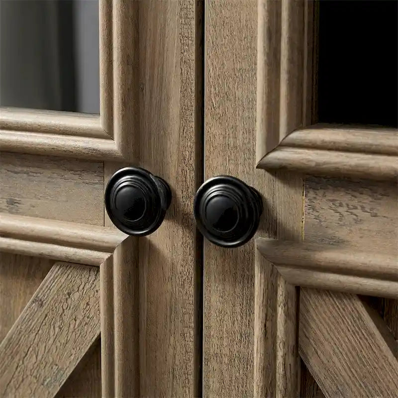 Wood Buffet Cabinet with 2 Doors and Metal Handle