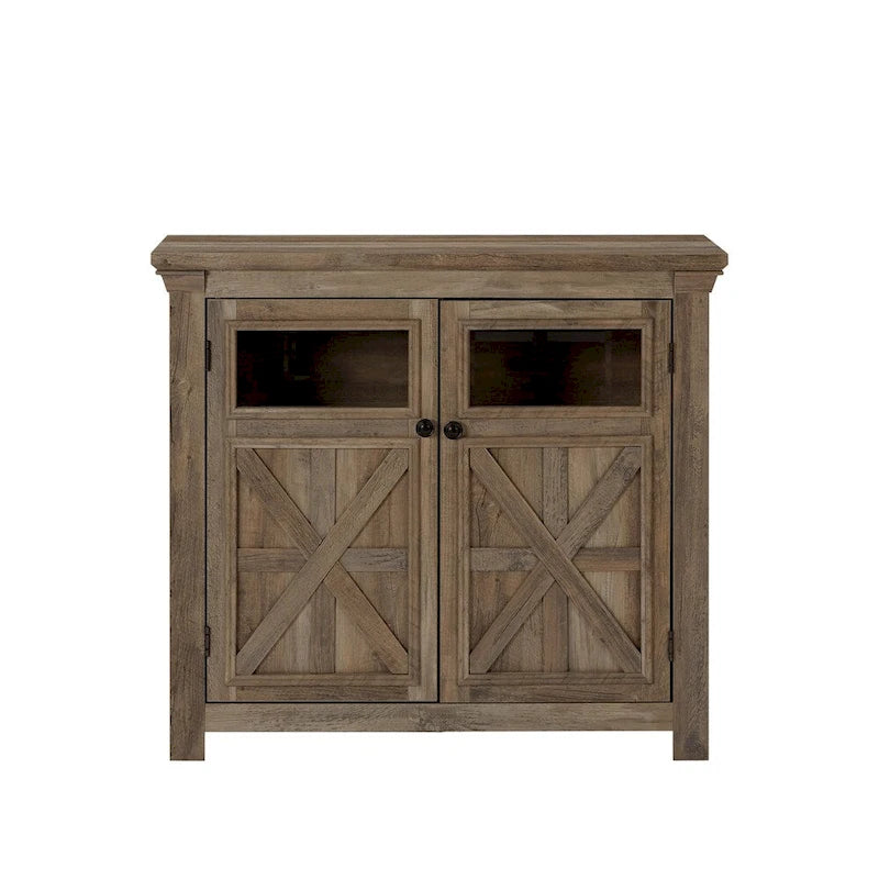 Wood Buffet Cabinet with 2 Doors and Metal Handle